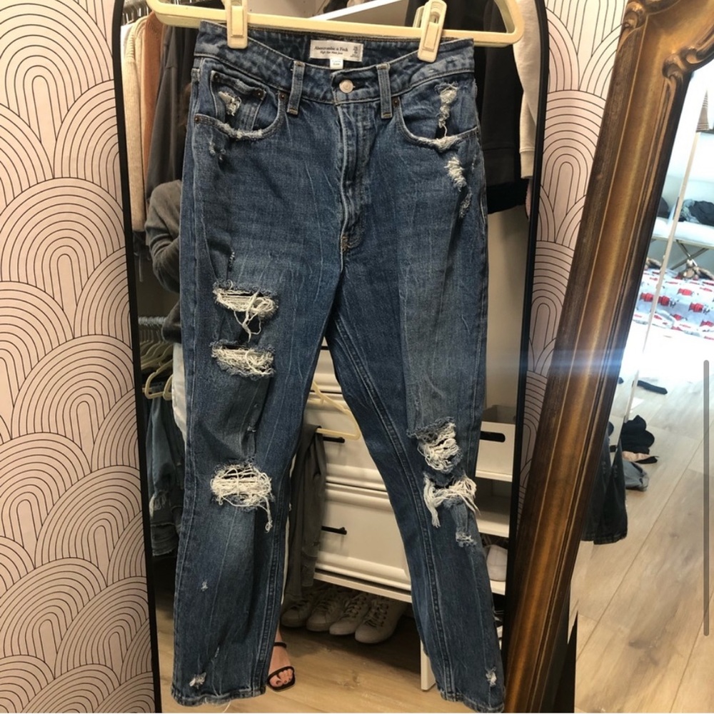 Abercrombie & Fitch Curve Love High Rise Mom Jeans